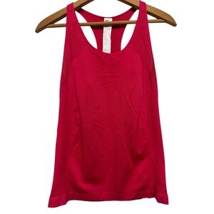 Fabletics Women's Pink Racerback Tank Top Size L Athletic Workout Seamless Mesh